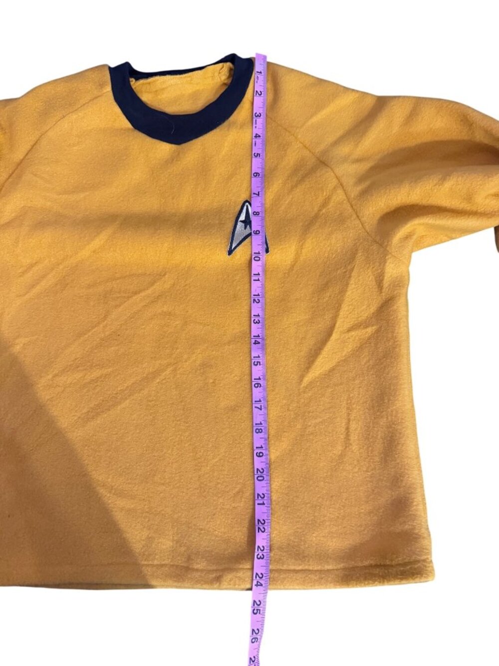 Star Trek Gold Long-Sleeve Shirt With Embroidered Insignia & Metallic Trimmed Cu - Picture 4 of 6